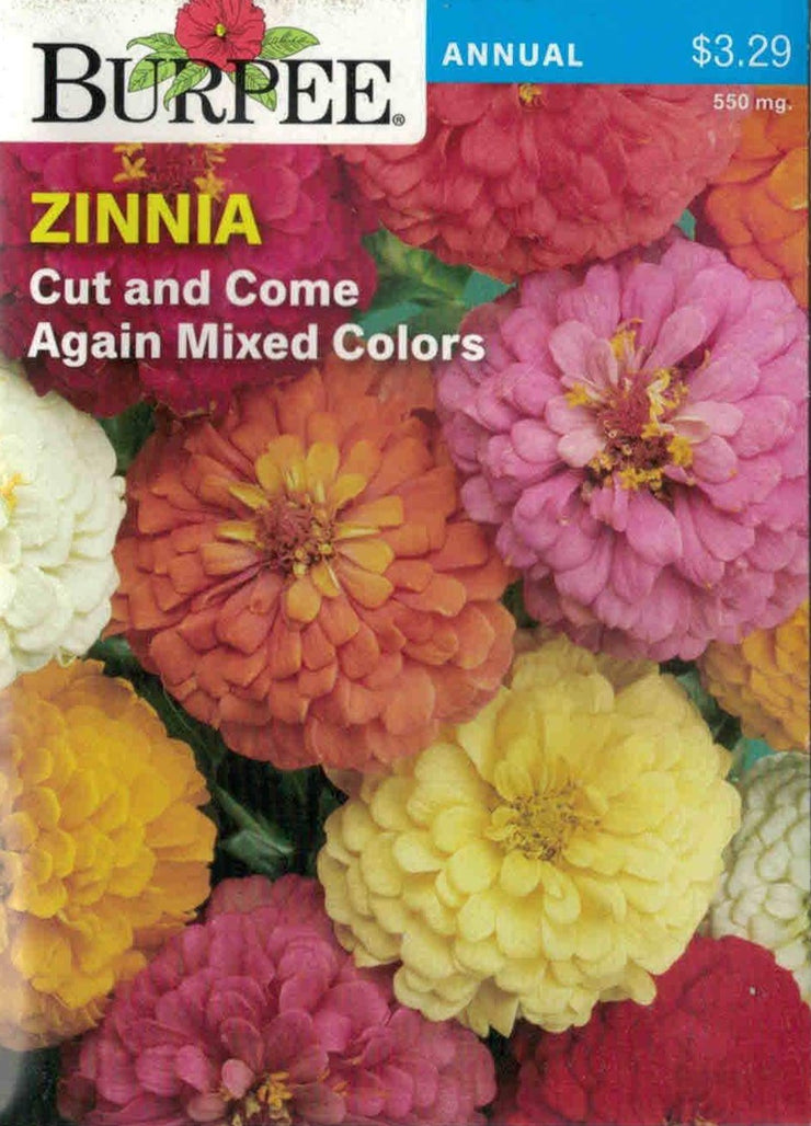 ZINNIA- Cut and Come Again Mixed Colors